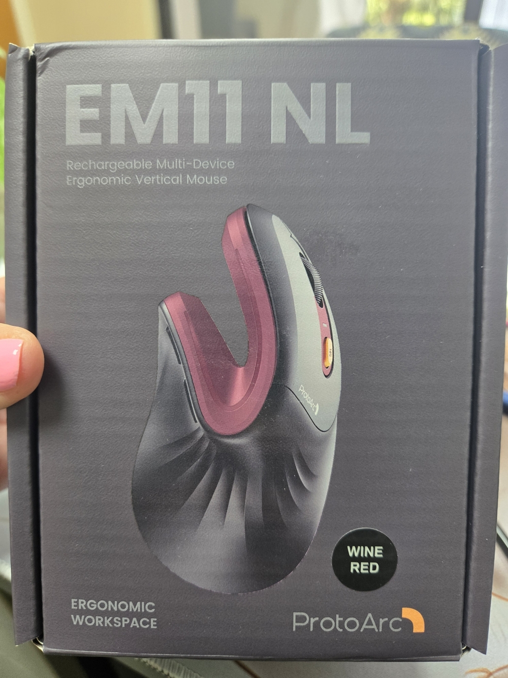 EM11 NL Ergonomic Vertical Mouse — Wine Red - Picture 2 of 4